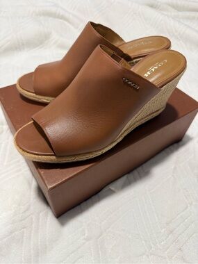 Coach Tan Leather Heels Gayle Semi Matte Calf